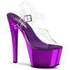 Pleaser - SKY308 Sandale à bride à la cheville, Pole dance chaussures - Chaussures de pole dance - Violet/Transparent Product image
